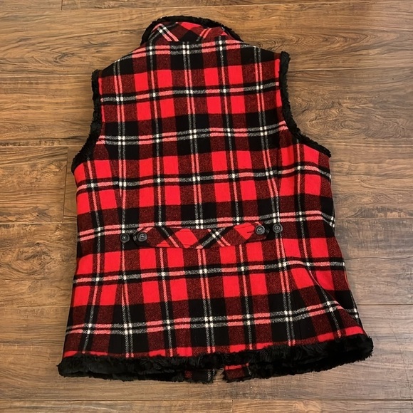 Woolrich Women’s Zip Up Faux Fur Lined Wool Vest, Sz. Medium - Picture 4 of 11